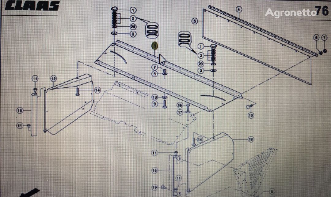 pokrywa tylna 00 0482 415 1 front fascia for Claas Disco  mower