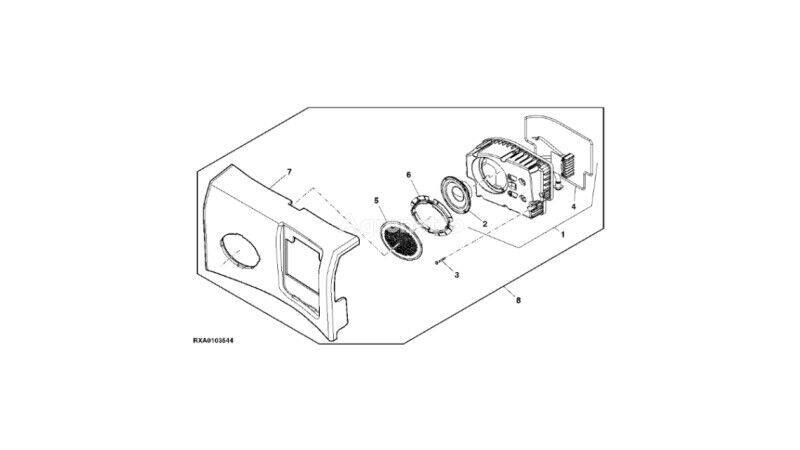 Głośnik RE320807 other cabin part for John Deere 8345R wheel tractor