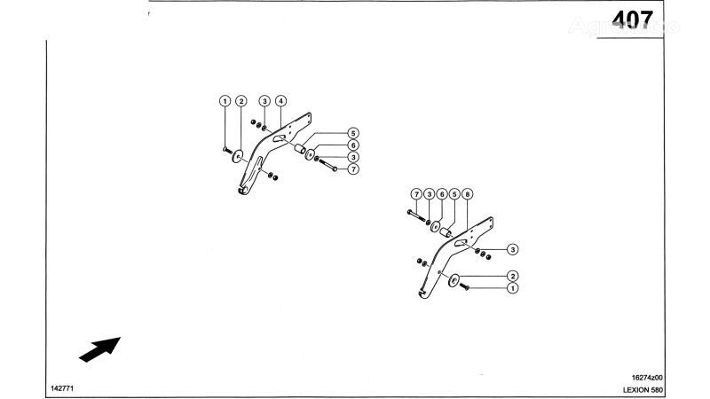 DŹWIGAR PRA 0007976521 other suspension spare part for Claas Lexion 580  grain harvester