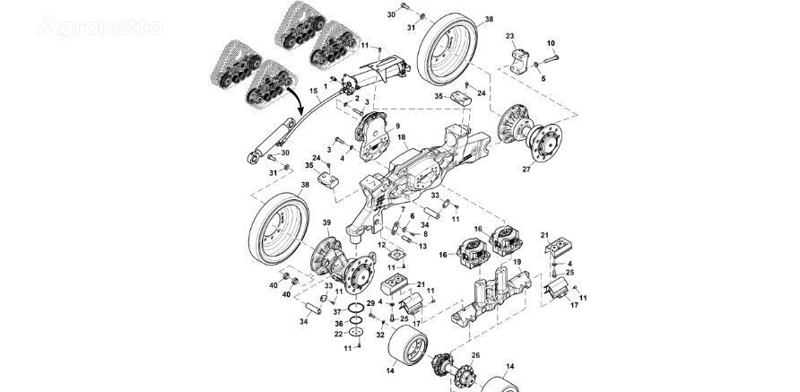 R559555 (Gąsienice i obciążniki) na zdjęciu: 19 track system for John Deere 9470RX  crawler tractor